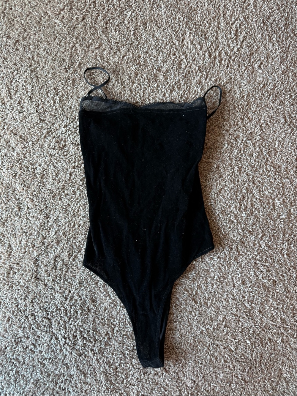 Zara Black Lace-Trim Bodysuit